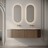 Belgravia Double Vanity Unit & Stone Basin 1600mm Smoked Oak